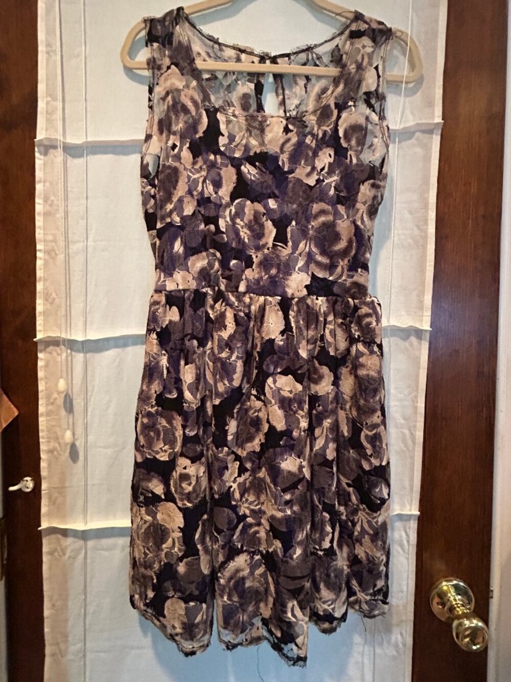 Pins and Needles Fit and Flare Lace Dress with Blue Lining -Knee Length - Size L